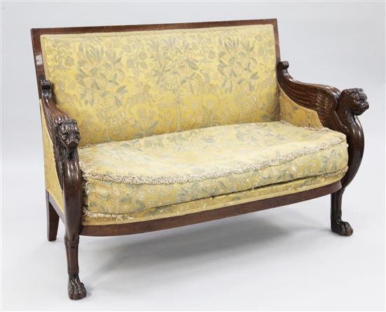 A French Empire carved mahogany settee, by Jean-Baptiste Bernard Demay (1759-1848),